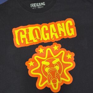 Glo Gang Men's Black and Orange T-shirt Size XL